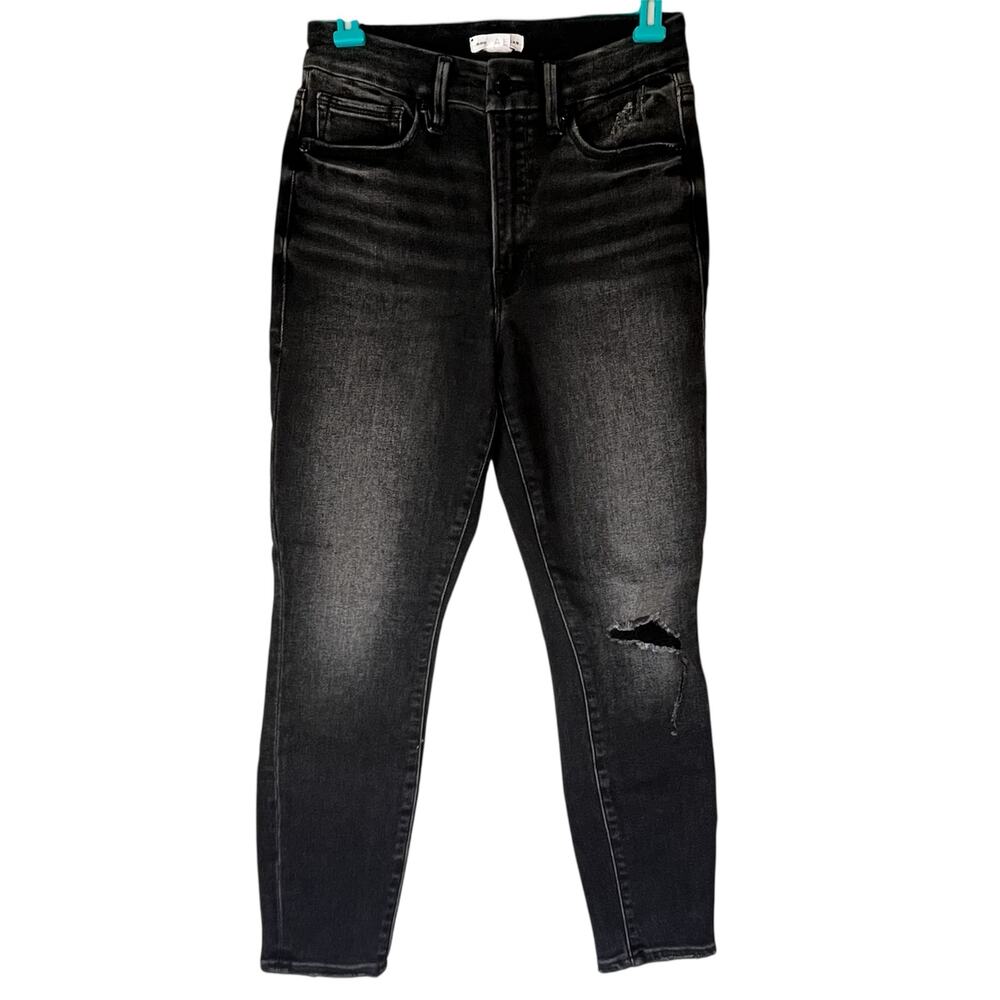Good American Distressed Black Jean Jegging Size 4 / 27